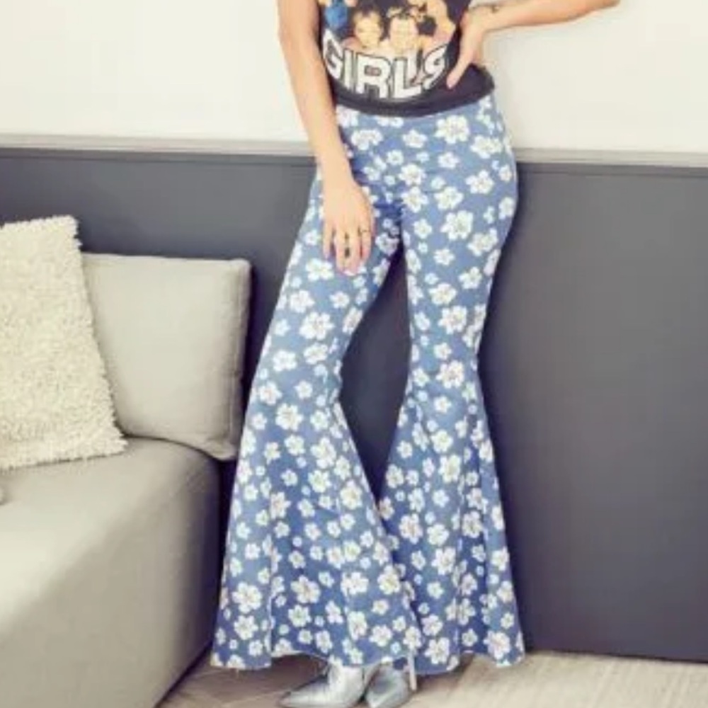 We The Free Just Float On Printed Flare Jeans